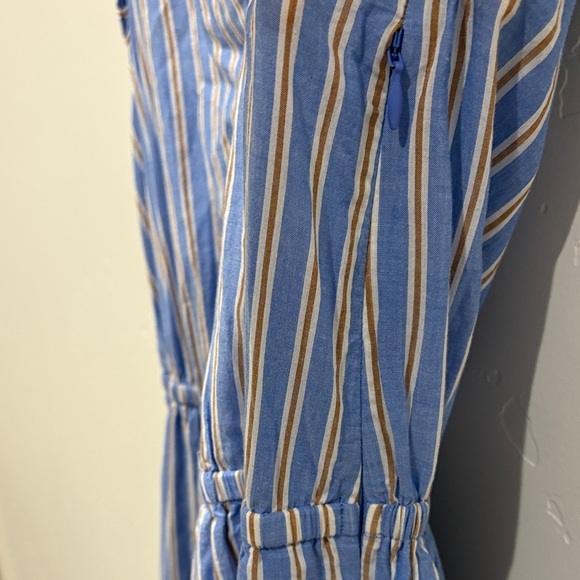 J. Crew Blue and White  and tan Striped dress - Picture 3 of 5